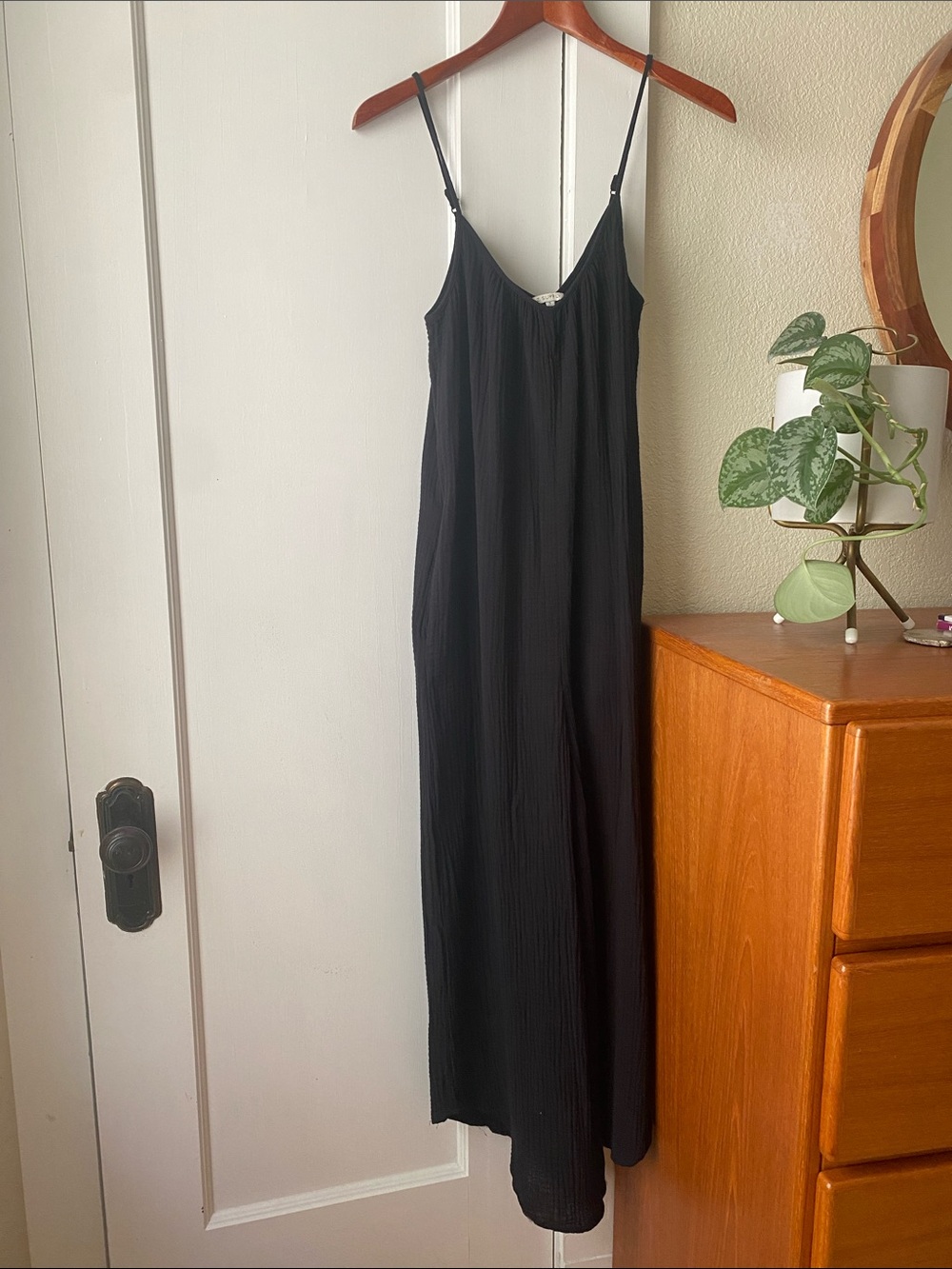 Z Supply Black cotton gauze romper